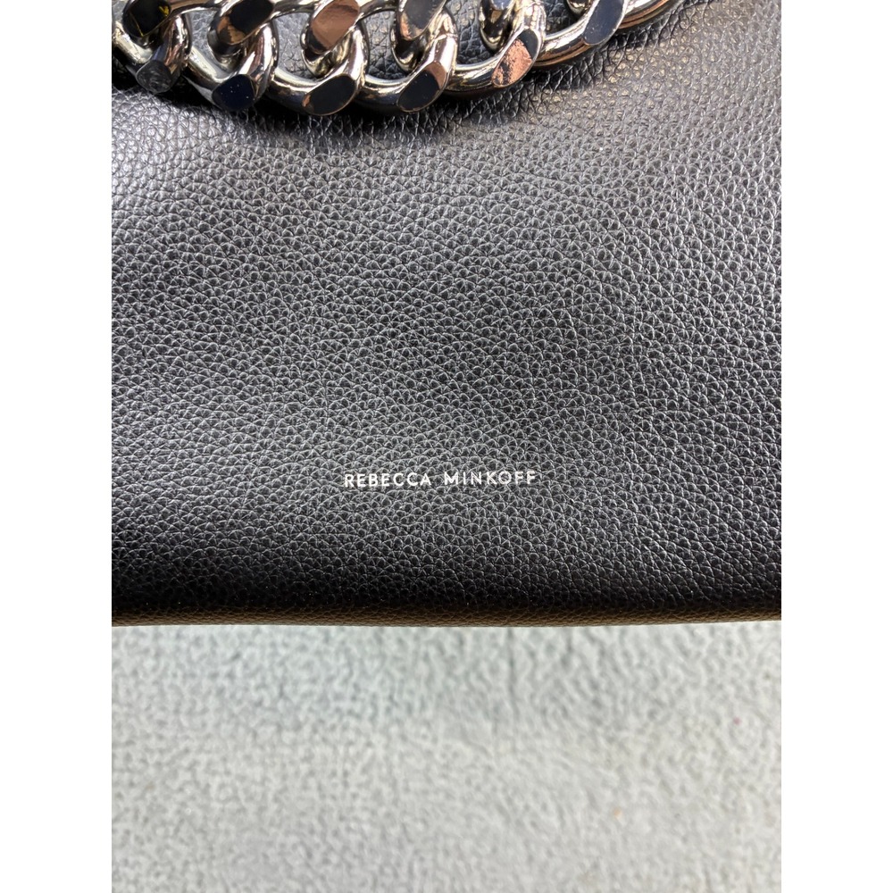 Rebecca Minkoff Kate Large Bucket Bag Womens OS Black Leather Silver Chain Purse - Picture 4 of 16